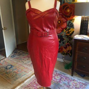 Deadly Dames lined pleather wiggle dress